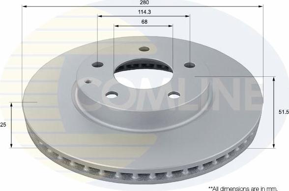 Comline ADC0478V - Гальмівний диск autocars.com.ua