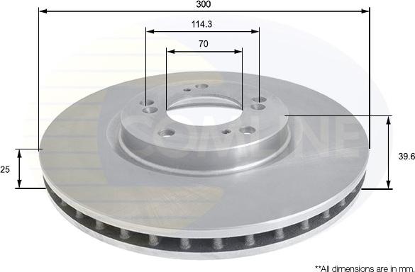 Comline ADC0547V - Гальмівний диск autocars.com.ua