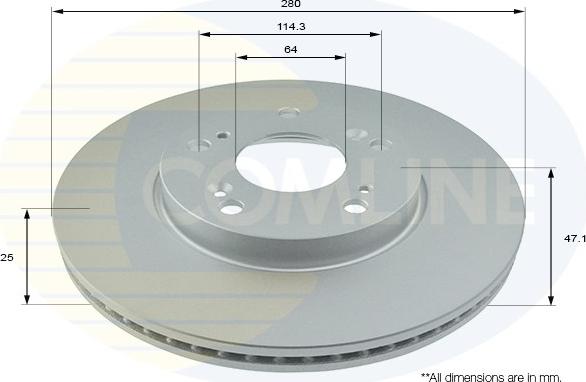 Comline ADC0576V - Гальмівний диск autocars.com.ua