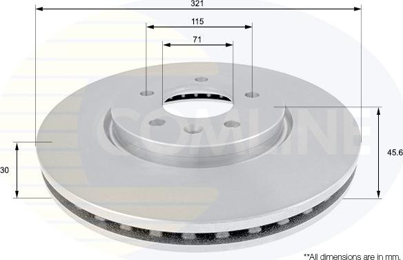 Comline ADC1159V - Гальмівний диск autocars.com.ua