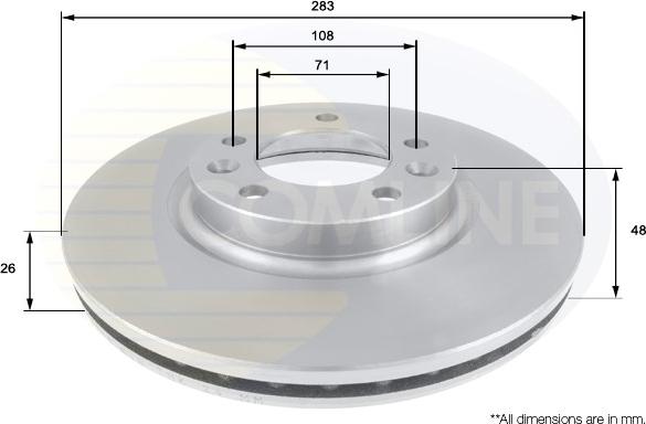 Comline ADC1532V - Гальмівний диск autocars.com.ua