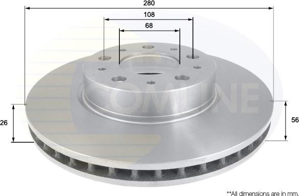 Comline ADC1910V - Тормозной диск avtokuzovplus.com.ua