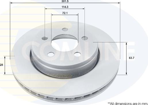 Comline ADC2313V - Гальмівний диск autocars.com.ua