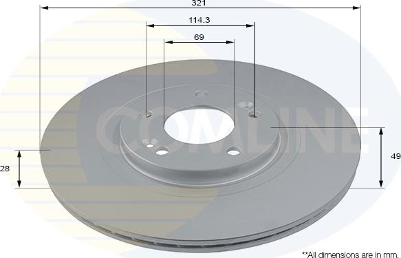 Comline ADC2845V - Гальмівний диск autocars.com.ua