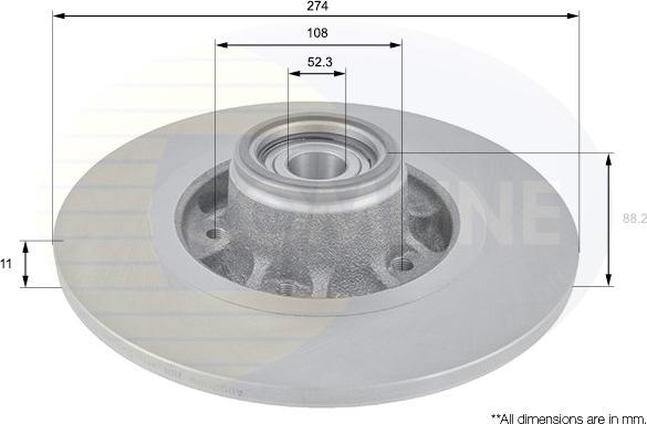 Comline ADC3009 - Гальмівний диск autocars.com.ua