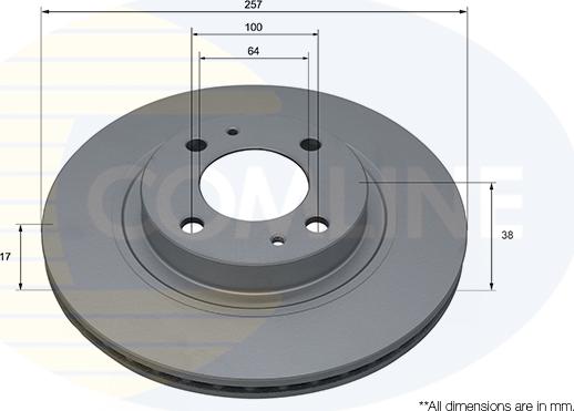 Comline ADC5038V - Гальмівний диск autocars.com.ua