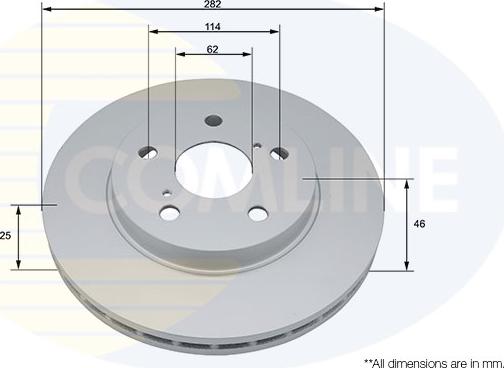Comline ADC5092V - Гальмівний диск autocars.com.ua