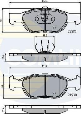 Comline CBP01018 - Гальмівні колодки, дискові гальма autocars.com.ua