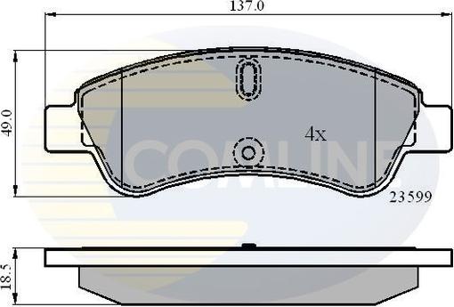 Comline CBP01033 - Тормозные колодки, дисковые, комплект avtokuzovplus.com.ua