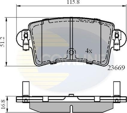 Comline CBP01036 - Тормозные колодки, дисковые, комплект avtokuzovplus.com.ua