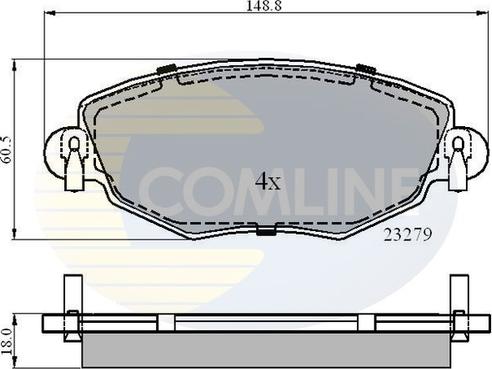 Comline CBP01110 - Гальмівні колодки, дискові гальма autocars.com.ua
