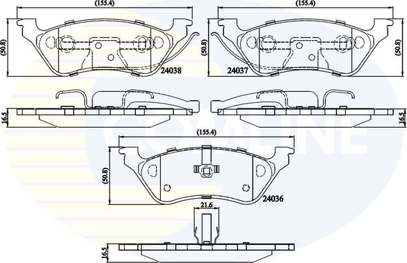 Comline CBP01164 - Гальмівні колодки, дискові гальма autocars.com.ua