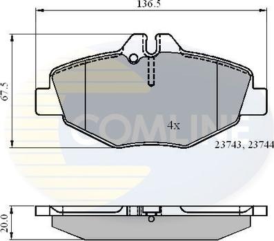 Comline CBP01209 - Гальмівні колодки, дискові гальма autocars.com.ua