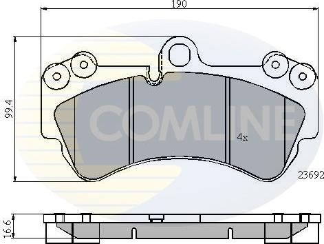 Comline CBP01314 - Гальмівні колодки, дискові гальма autocars.com.ua