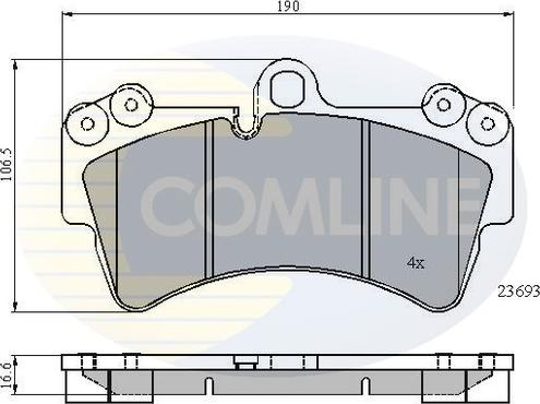Comline CBP01315 - Гальмівні колодки, дискові гальма autocars.com.ua