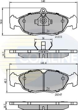 Comline CBP0134 - Гальмівні колодки, дискові гальма autocars.com.ua