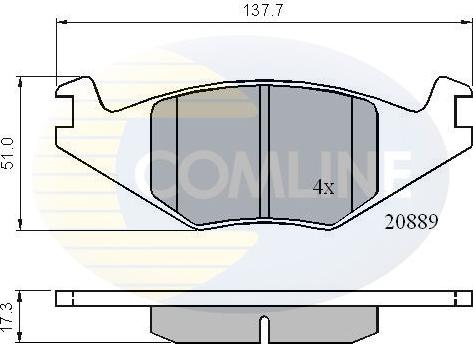 Comline CBP0136 - Тормозные колодки, дисковые, комплект avtokuzovplus.com.ua