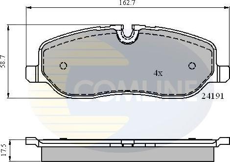 Comline CBP01533 - Гальмівні колодки, дискові гальма autocars.com.ua