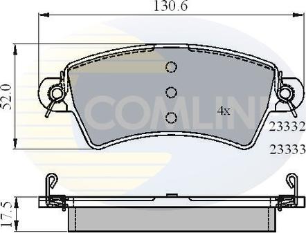 Comline CBP01549 - Гальмівні колодки, дискові гальма autocars.com.ua