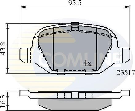 Comline CBP01559 - Гальмівні колодки, дискові гальма autocars.com.ua