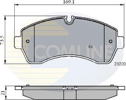 Comline CBP01569 - Гальмівні колодки, дискові гальма autocars.com.ua