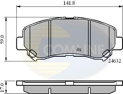Comline CBP01577 - Гальмівні колодки, дискові гальма autocars.com.ua