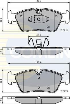 Comline CBP01590 - Тормозные колодки, дисковые, комплект avtokuzovplus.com.ua