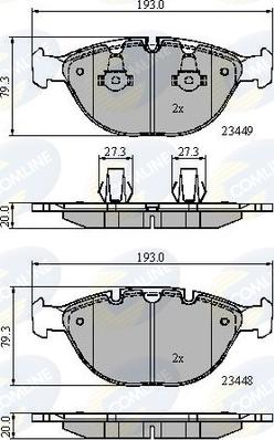 Comline CBP01609 - Гальмівні колодки, дискові гальма autocars.com.ua