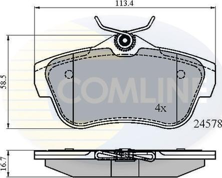 Comline CBP01622 - Тормозные колодки, дисковые, комплект avtokuzovplus.com.ua