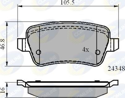 Comline CBP01630 - Тормозные колодки, дисковые, комплект avtokuzovplus.com.ua