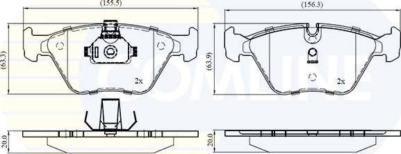 Comline CBP01744 - Гальмівні колодки, дискові гальма autocars.com.ua