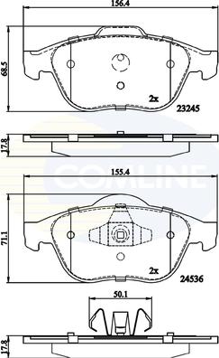 Comline CBP02020 - Гальмівні колодки, дискові гальма autocars.com.ua