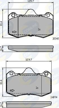 Comline CBP02107 - Гальмівні колодки, дискові гальма autocars.com.ua