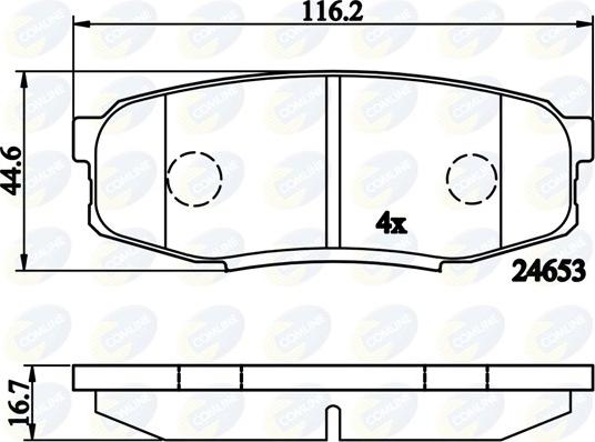 Comline CBP02124 - Гальмівні колодки, дискові гальма autocars.com.ua