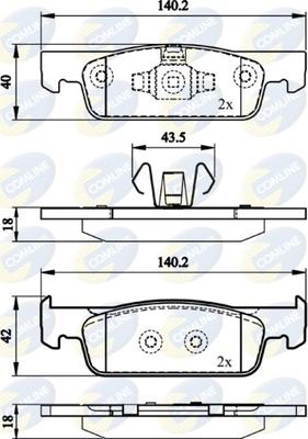 Comline CBP02144 - Гальмівні колодки, дискові гальма autocars.com.ua