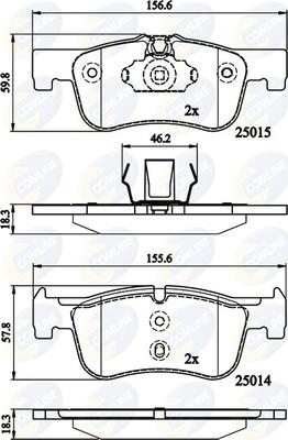 Comline CBP02148 - Гальмівні колодки, дискові гальма autocars.com.ua