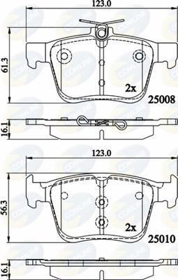 Comline CBP02156 - Тормозные колодки, дисковые, комплект avtokuzovplus.com.ua