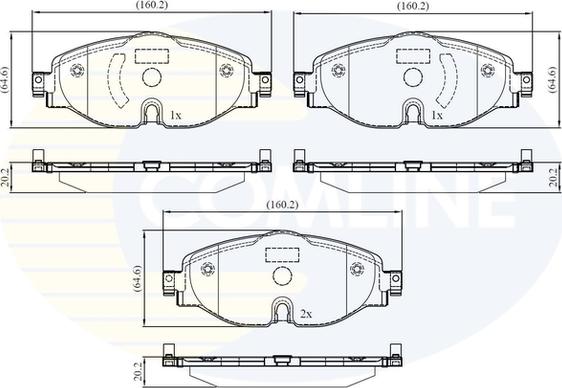 Comline CBP02158 - Гальмівні колодки, дискові гальма autocars.com.ua