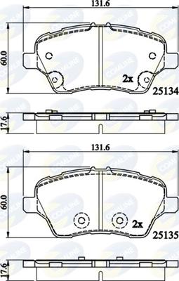 Comline CBP02197 - Гальмівні колодки, дискові гальма autocars.com.ua