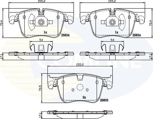 Comline CBP02250 - Гальмівні колодки, дискові гальма autocars.com.ua