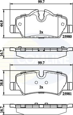 Comline CBP02262 - Гальмівні колодки, дискові гальма autocars.com.ua