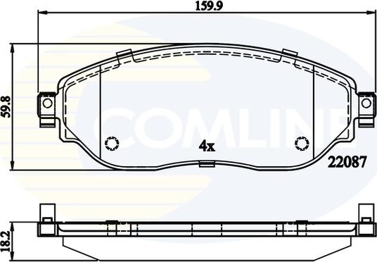 Comline CBP02285 - Гальмівні колодки, дискові гальма autocars.com.ua