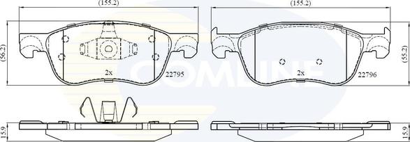 Comline CBP02368 - Гальмівні колодки, дискові гальма autocars.com.ua