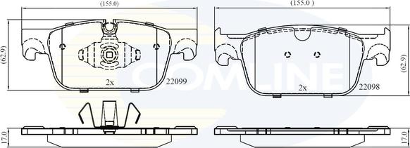 Comline CBP02374 - Тормозные колодки, дисковые, комплект avtokuzovplus.com.ua