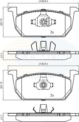 Comline CBP02389 - Гальмівні колодки, дискові гальма autocars.com.ua