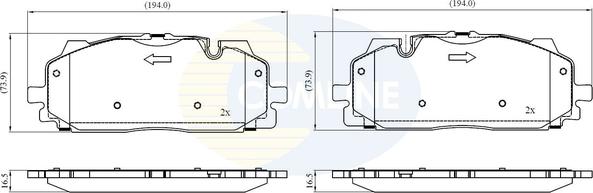 Comline CBP02443 - Тормозные колодки, дисковые, комплект avtokuzovplus.com.ua