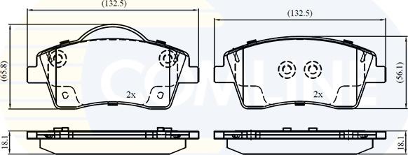 Comline CBP02855 - Гальмівні колодки, дискові гальма autocars.com.ua