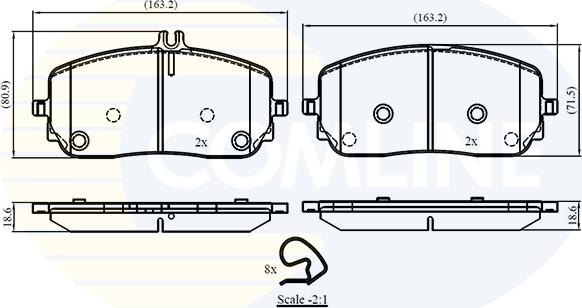 Comline CBP02863 - Тормозные колодки, дисковые, комплект avtokuzovplus.com.ua