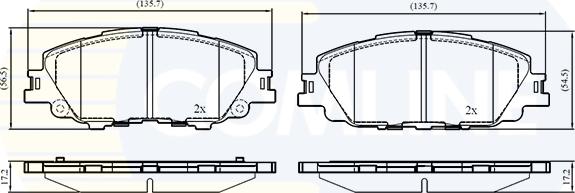 Comline CBP03300 - Гальмівні колодки, дискові гальма autocars.com.ua