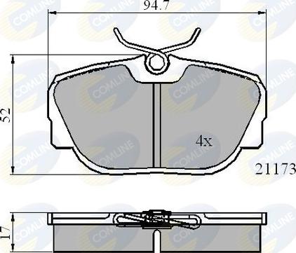 Comline CBP0361 - Тормозные колодки, дисковые, комплект avtokuzovplus.com.ua